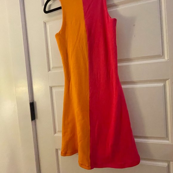 Retro Pink & Orange Dress with Cutouts (space-y feel) - Picture 6 of 7